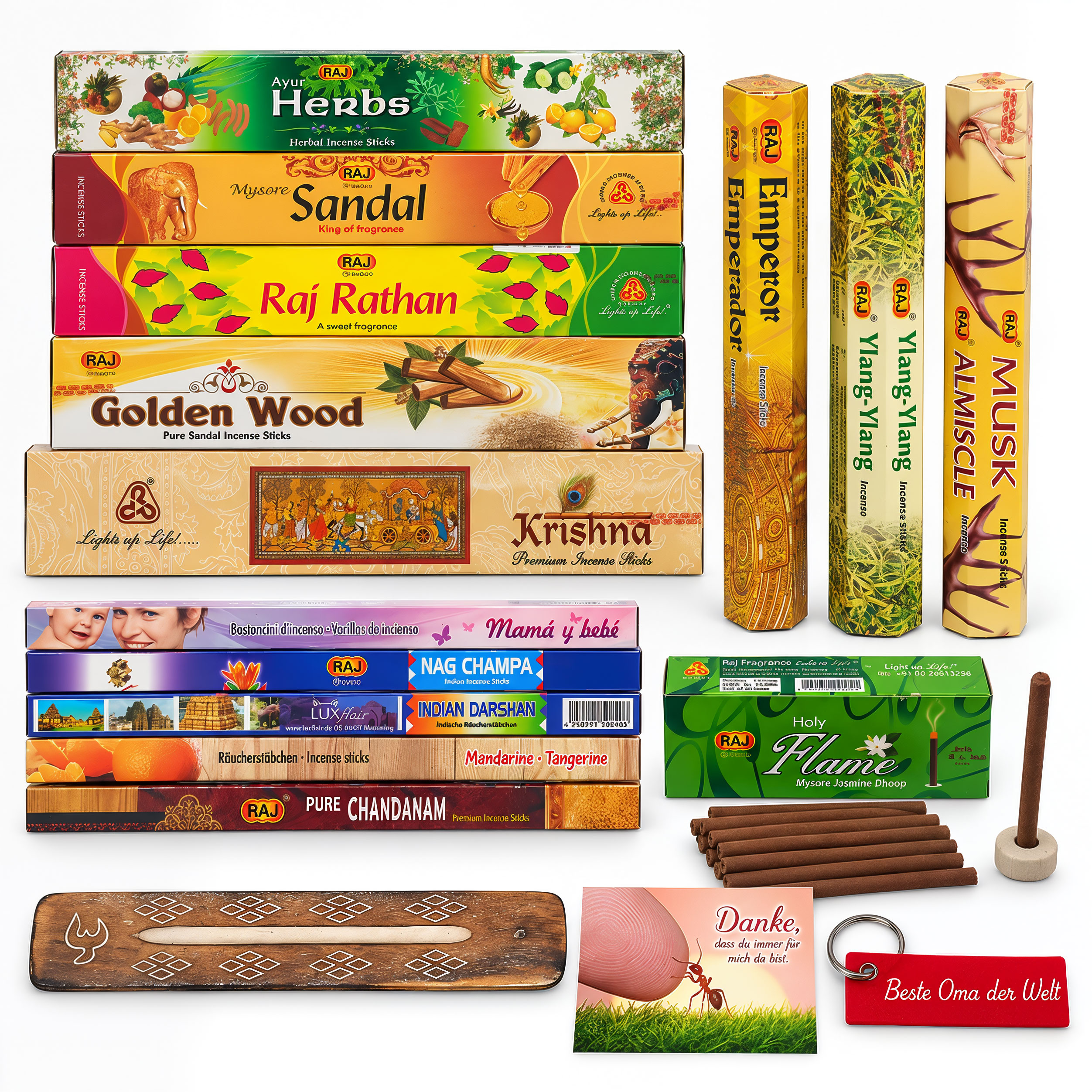 XXL incense sticks tasting set (183 pieces) for meditation and relaxation
