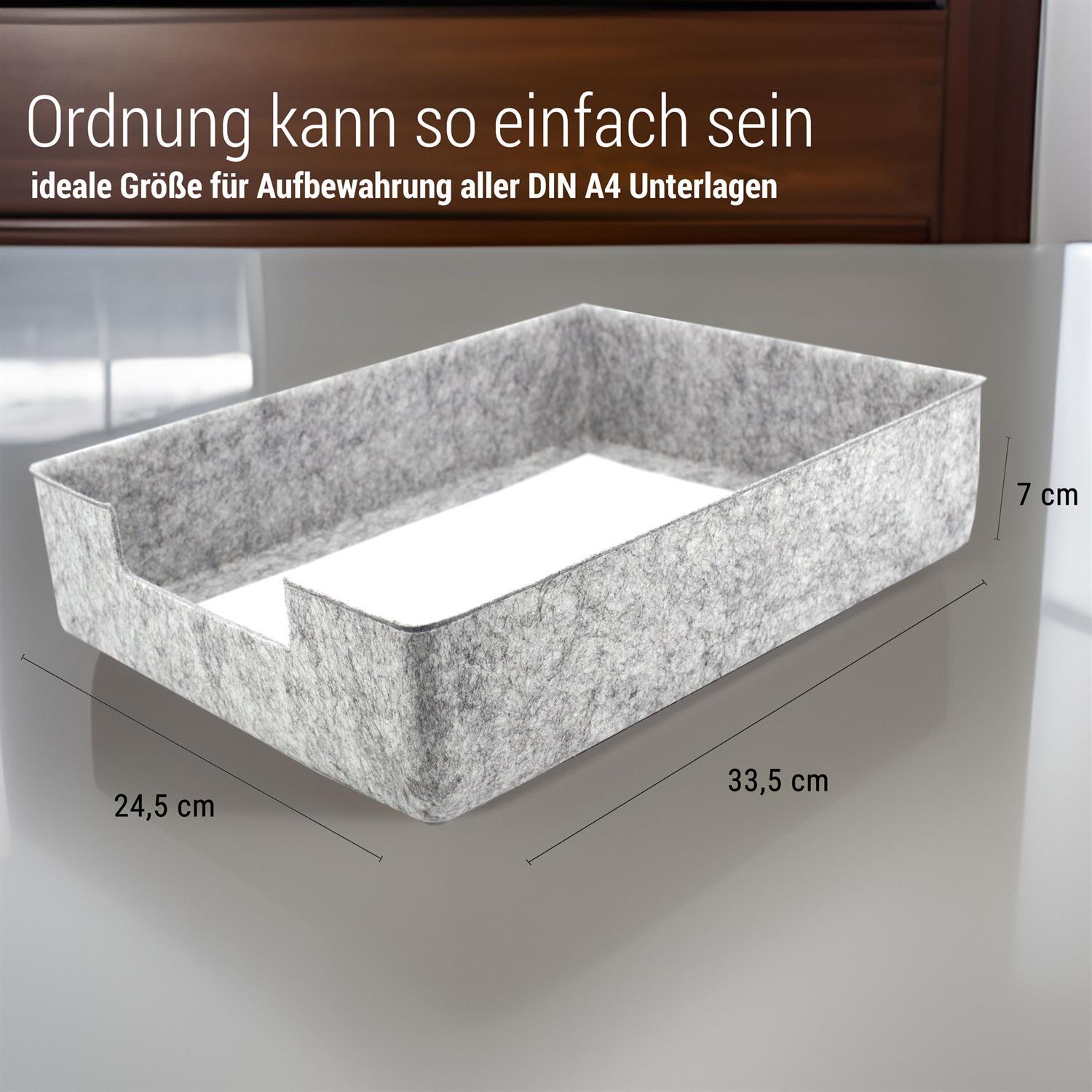 Filz Dokumentenablage graumeliert 3er Set (LX2330-3er)