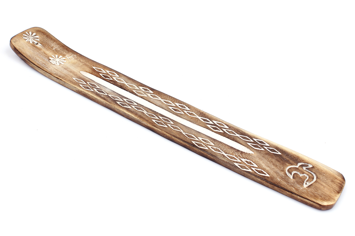Räucherstäbchenhalter braun aus Sheesham-Holz (Rauten) (LX2001)