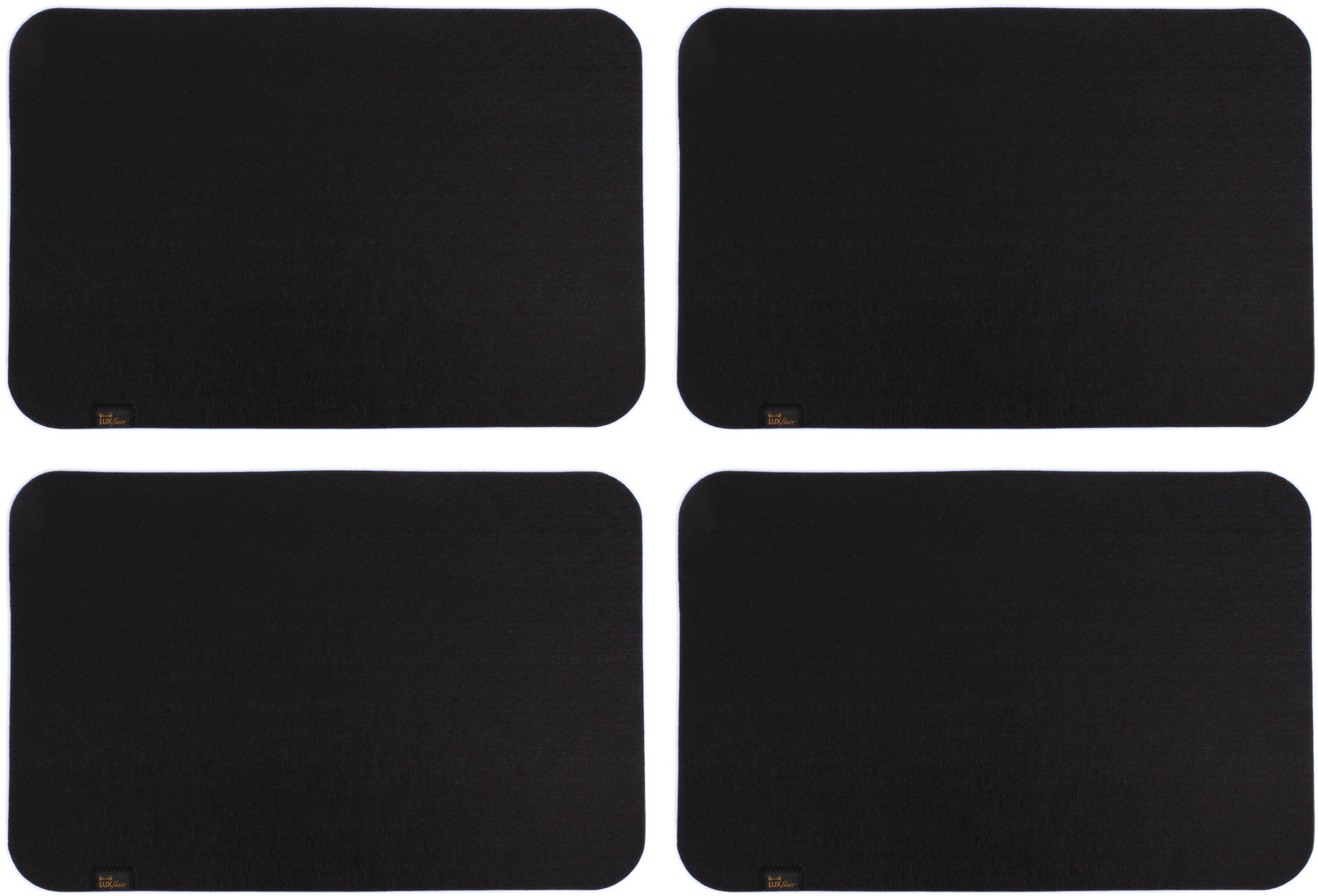 4er Set Platzmatten aus Filz in schwarz (LX2119)