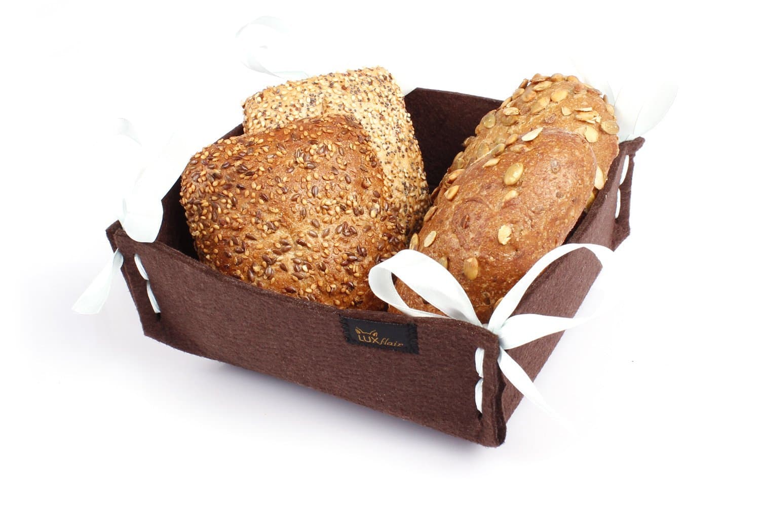 Felt bread basket small brown