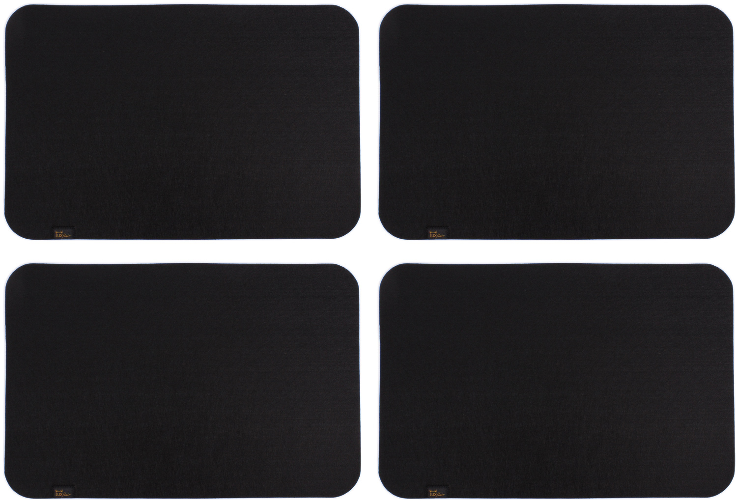 4er Set Platzmatten aus Filz in schwarz (LX2119)