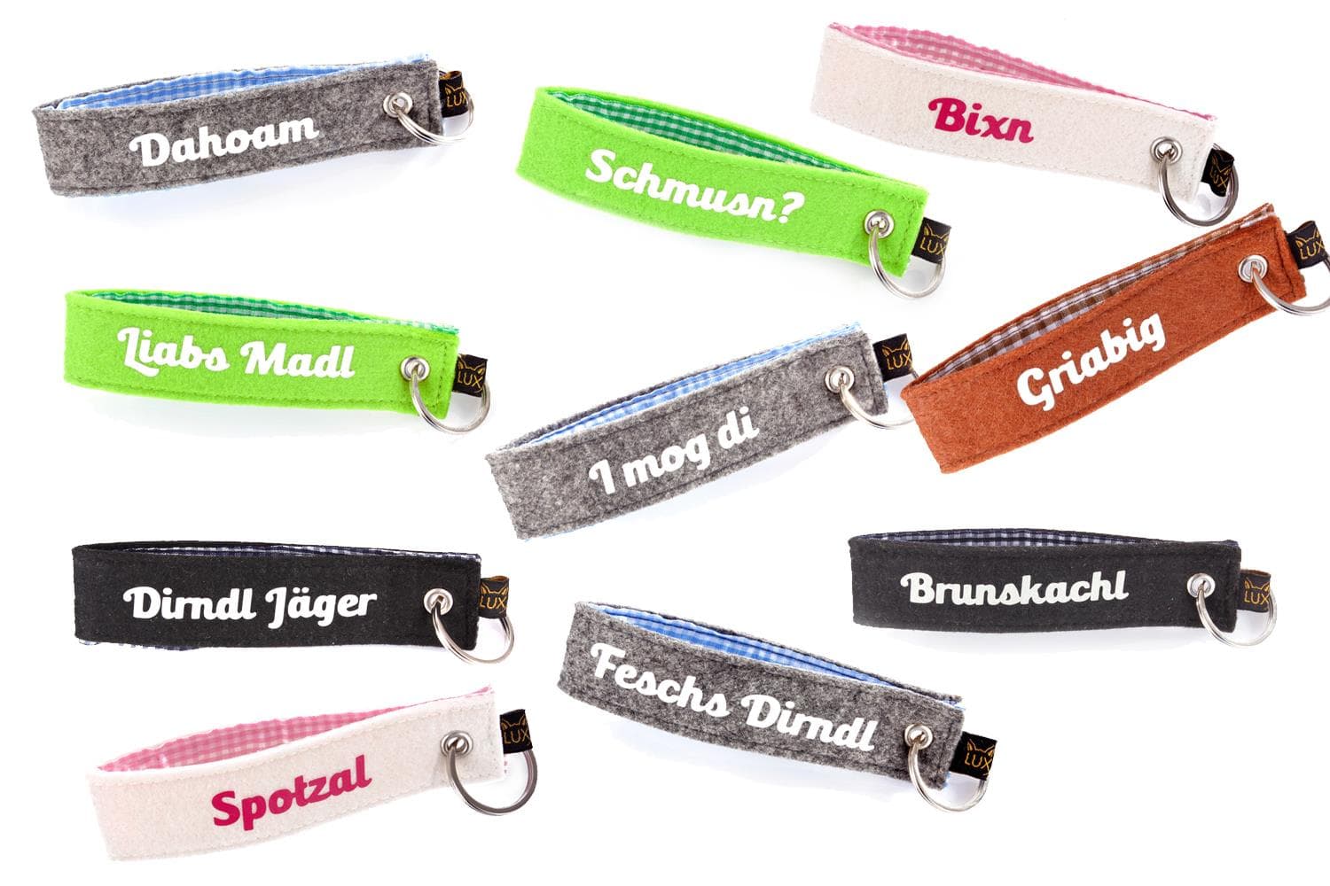 Set of 3 Bavarian felt keychains