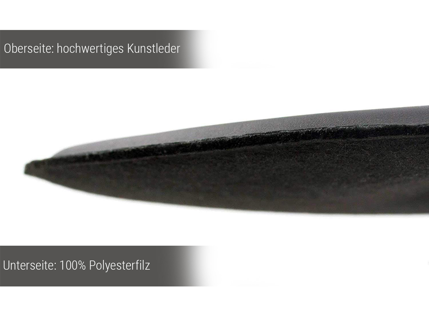 Sitzkissen oval Filz-Kunstleder in schwarz (LX2030)